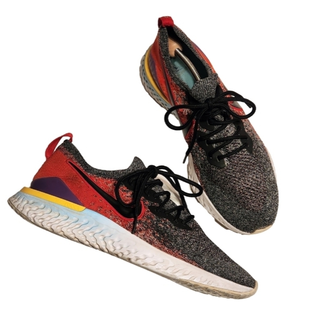 Nike Epic React Flyknit 2 Running Shoes Red Black Mens 10